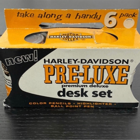 4 Pcs Vintage Harley Davidson Desk Set NIB 1996 - Picture 4 of 8